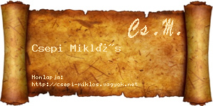 Csepi Miklós névjegykártya